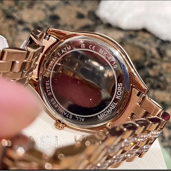 Michael Kors Women’s “Harlowe” Analog Pave Rose-Gold Watch, 38mm